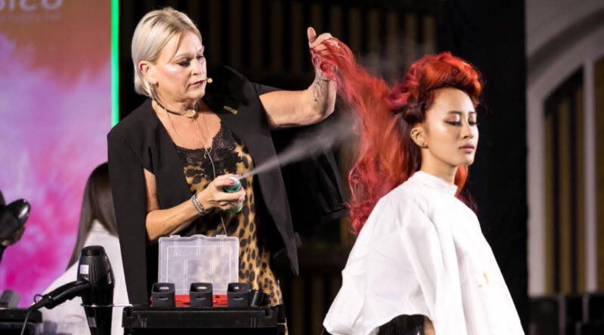 Cherry Petenbrink styling hair