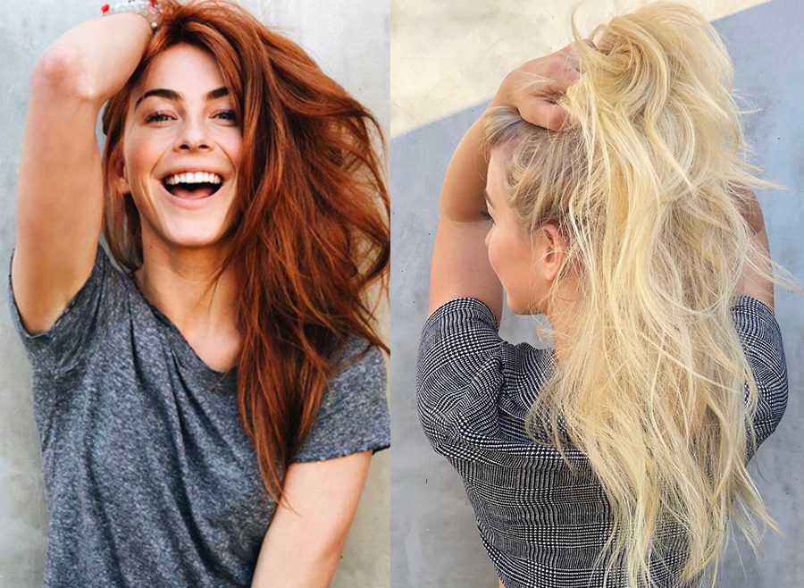 Julianne Hough before and after from red hair to blonde