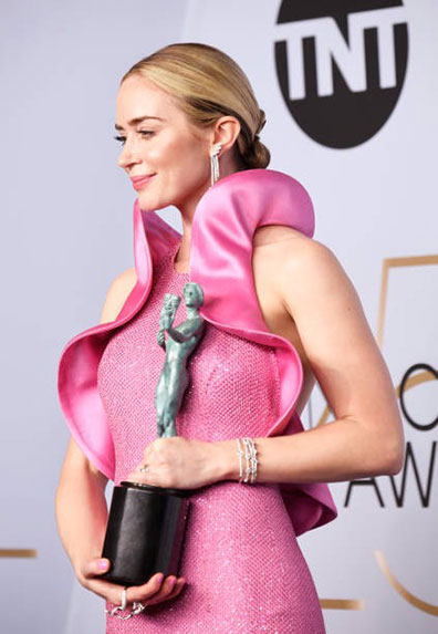 Emily Blunt at the SAG Awards in Pink Dress